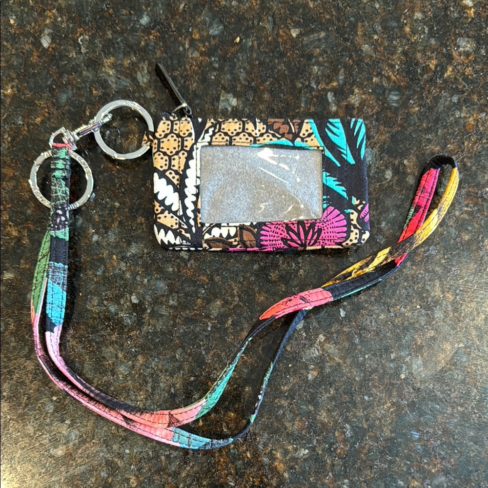 Vera Bradley Zip Card Pouch Lanyard